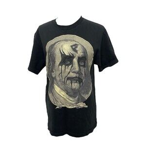 Men's Medium Shirt Famous Stars and Stripes Black George Washington Kiss